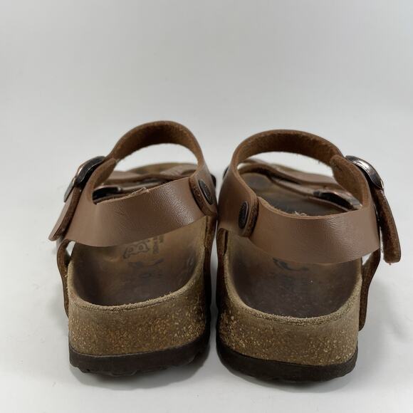 Birkenstock Birkis Ankle Strap Sandals Womens Size 37/ 6 Brown Leather Narrow - Picture 4 of 10